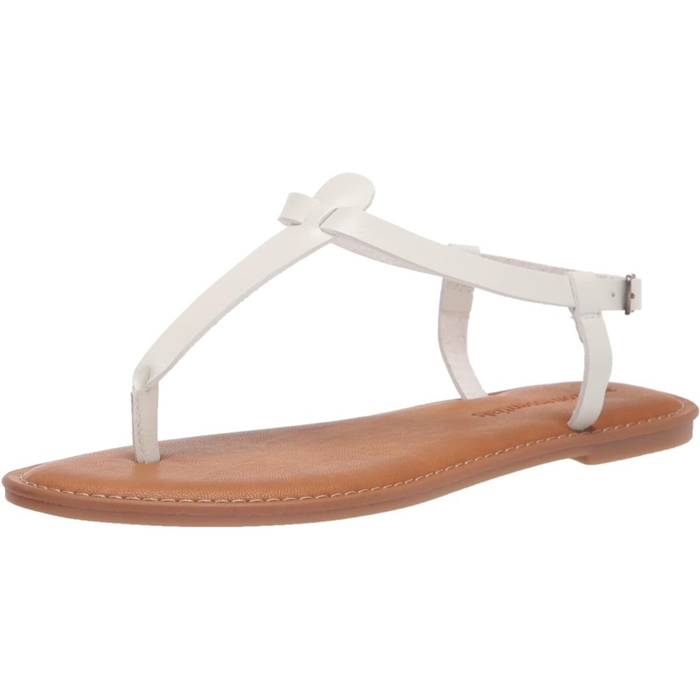 White flat sandals